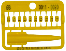 Krúžky E-Z Split Ring číselné, priemer 6mm/ žlté 11-20