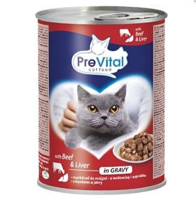 PreVital Cat kúsky - hovädzie & pečeň v omáčke 415g